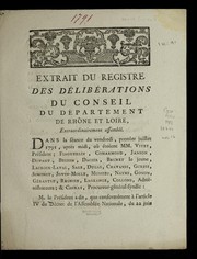 Cover of: Extrait du registre des de libe rations du conseil du de partement de Rho ne et Loire, extraordinairement assemble .