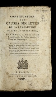 Cover of: Continuation des Causes secre  tes de la re volution du 9 au 10 thermidor