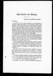 Cover of: Circulaire au clergé by Église catholique. Diocèse de Montréal. Évêque (1840-1876 : Bourget), Église catholique. Diocèse de Montréal. Évêque (1840-1876 : Bourget)