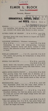 Ornamentals, shrubs, trees, and roses by Elmer L. Block (Firm)