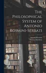 Cover of: Philosophical System of Antonio Rosmini-Serbati