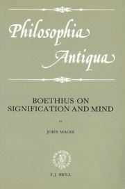 Cover of: Boethius on signification and mind