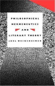 Cover of: Philosophical hermeneutics and literary theory