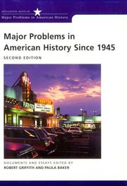 Cover of: Major problems in American history since 1945: documents and essays