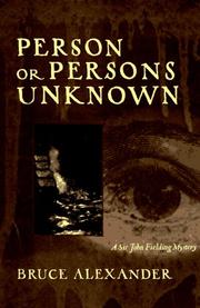 Cover of: Person or Persons Unknown (Sir John Fielding #4)