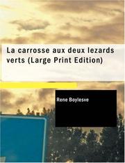 Cover of: La carrosse aux deux lézards verts (Large Print Edition)