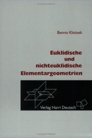 Cover of: Euklidische und nichteuklidische Elementargeometrien.