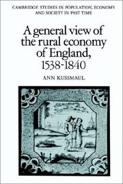 Cover of: A General View of the Rural Economy of England, 1538-1840 (Cambridge Studies in Population, Economy and Society in Past Time)