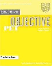 Cover of: Objective PET Teacher's Book (Cambridge Books for Cambridge Exams...)