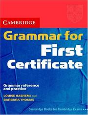 Cover of: Cambridge Grammar for First Certificate Students Book without Answers: Grammar Reference and Practice