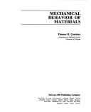 Cover of: Mechanical behavior of materials