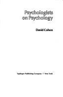 Cover of: Psychologists on psychology