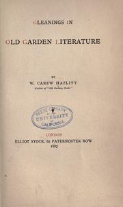 Cover of: Gleanings in old garden literature