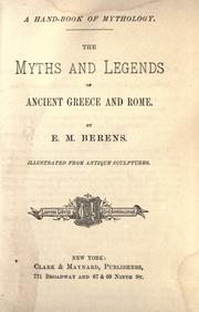 Cover of: A hand-book of mythology: the myths and legends of ancient Greece and Rome