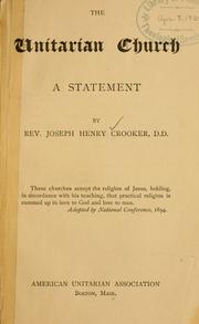 Cover of: The Unitarian church: a statement