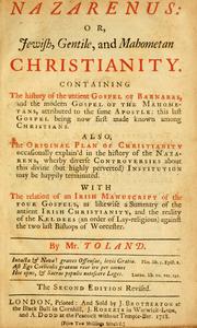 Cover of: Nazarenus: or, Jewish, gentile, and Mahometan Christianity