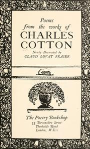 Cover of: Poems fron the works of Charles Cotton: Newly decorated by Claud Lovat Fraser