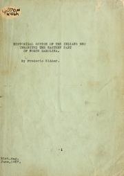 Cover of: Historical sketch of the Indians who inhabited the eastern part of North Carolina from 1524 to the present time