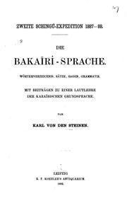 Cover of: Die Bakaïrí-sprache: Wörterverzeichnis, Sätze, sagen, Grammatik. Mit ...