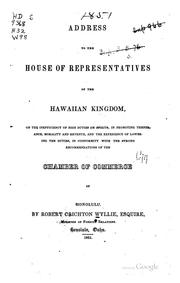 Cover of: Address to the House of Representatives of the Hawaiian Kingdom