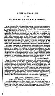 An Account of the Conflagration of the Ursuline Convent: At the Request of Several Gentlemen ... by Friend of religious toleration