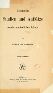 Cover of: Gesammelte Studien und Aufsätze gemeinverständlichen Inhalts.