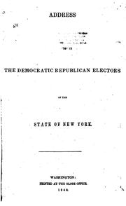 Cover of: Address to the Democratic Republican Electors of the State of New York