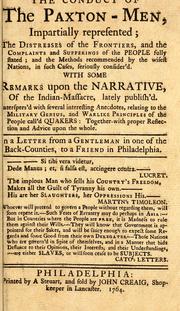 The conduct of the Paxton-men by Thomas Barton