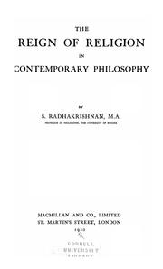 Cover of: The reign of religion in contemporary philosophy