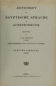 Zeitschrift für ägyptische Sprache und Altertumskunde by Heinrich Karl Brugsch, Carl Richard Lepsius