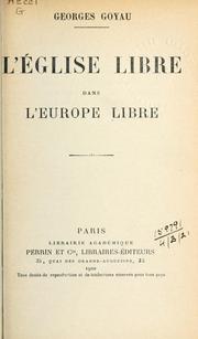 Cover of: Église libre dans l'Europe libre