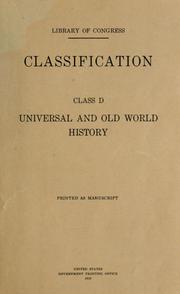 Classification by Library of Congress. Subject Cataloging Division.