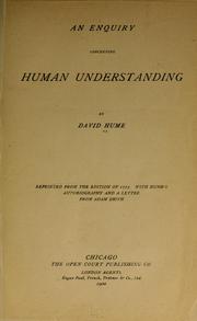 Cover of: An enquiry concerning human understanding