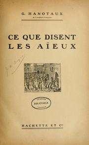 Cover of: Ce que disent les aïeux