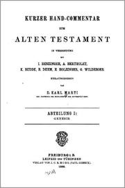 Cover of: Kurzer Hand-Commentar zum Alten Testament: Genesis, erklärt von H. Holzinger; Exodus, erklärt von H. Holzinger; Leviticus, erklärt von Alfred Bertholet; Numeri, erklärt von H. Holzinger; Deuteronomium, erklärt von Alfred Bertholet