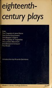 Cover of: Eighteenth-century plays