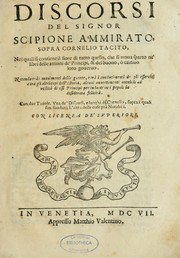 Cover of: Discorsi del signor Scipione Ammirato sopra Cornelio Tacito