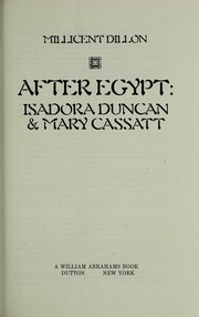 Cover of: After Egypt by Millicent Dillon, Millicent Dillon