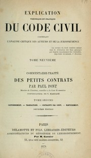 Cover of: Explication théorique et pratique du Code Napoléon...