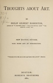 Cover of: Thoughts about art: By Philip Gilbert Hamerton