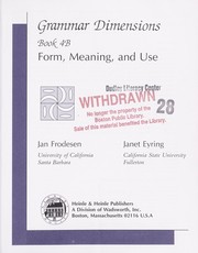 Cover of: Grammar Dimensions Book 3A: Form, Meaning, and Use : Book 3A (Grammar Dimensions)