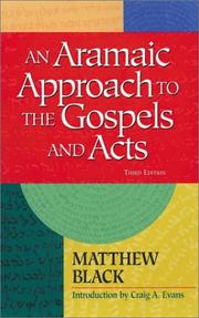 Cover of: An Aramaic approach to the Gospels and Acts