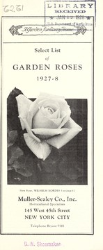 Cover of: Select list of garden roses: 1927-8