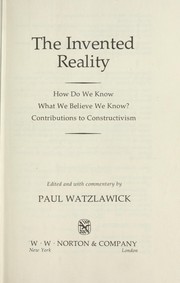 Erfundene Wirklichkeit - The Invented Reality by Paul Watzlawick