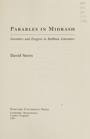 Cover of: Parables in Midrash: narrative and exegesis in rabbinic literature