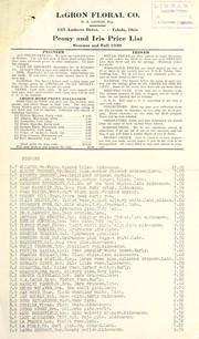 Cover of: Peony and iris price list: summer and fall 1930