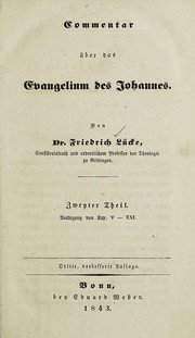 Cover of: Commentar über das Evangelium des Johannes