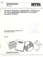 Cover of: Archeology of the Albuquerque sector of the Elena Gallegos project