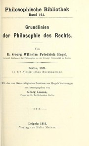 Grundlinien der Philosophie des Rechts by Georg Wilhelm Friedrich Hegel, Alan White