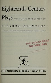 Cover of: Eighteenth-Century Plays